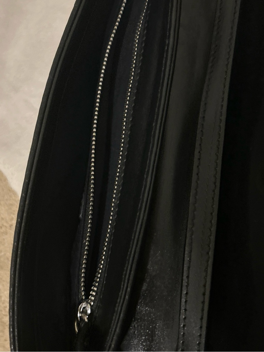 Vivienne Westwood Black Leather Crossbody with Embossed Detail and Silver Buckle - Picture 7 of 8
